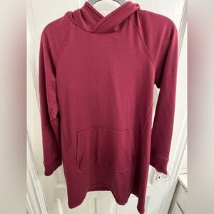 Wool& Everett Hoodie Tunic Burgundy